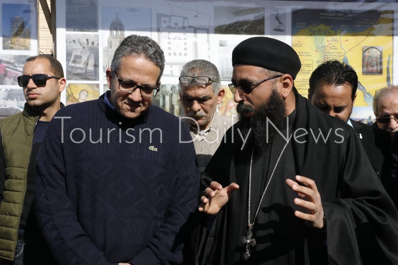 تفاصيل زيارة وزير السياحة لكنيسة القديسة مارى جرجس بجبل الطير