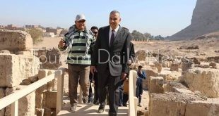 محافظ سوهاج يتفقد معبد إتريبس ومحطة صرف وحديقة عامة