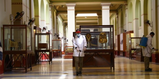 تعقيم متاحف الأقصر وأسوان وطنطا والمصرى وتدابير احترازية لمواجهة كورونا