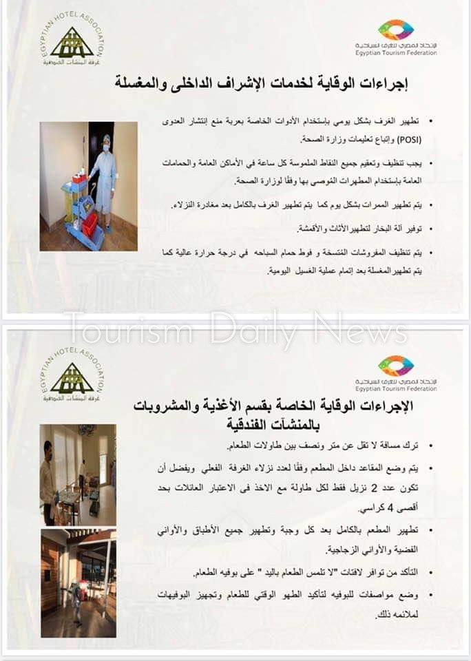 خطة التشغيل السياحى الأمن للمطاعم والفنادق فى ظل استمرار أزمة كورونا
