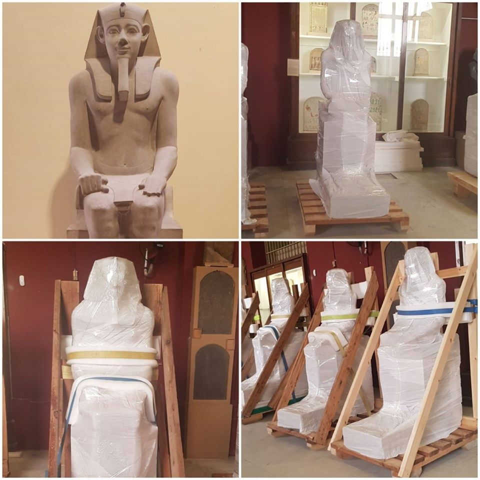 المتحف المصري الكبير يستقبل مجموعة تماثيل الملك سنوسرت الأول 