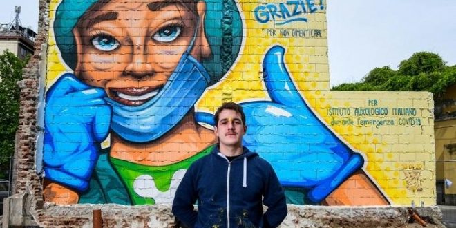 إيطاليا تُكرم الطواقم الطبية بجدارية في مدينة ميلانو