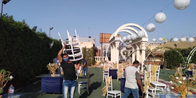 الجيزة تفض حفلي زفاف في قاعتين للأفراح بشبرامنت
