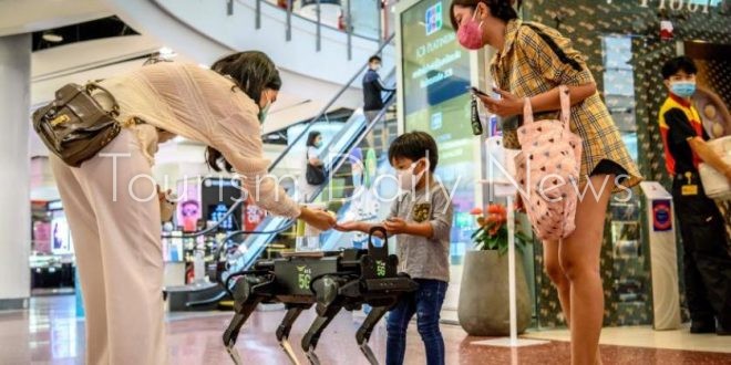 "كاي 9".. كلب آلى يساعد فى إجراءات الوقاية من فيروس كورونا بتايلاند