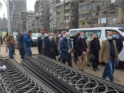 محافظ الجيزة فى جولة تفقدية لأعمال تطوير كورنيش النيل