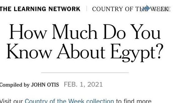 النيويورك تايمز تنشر تقريراً بعنوان ماذا تعرف عن مصر لتنشيط السياحة1