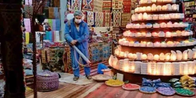 سيوة تكثيف أعمال تطهير المحال والبازارات والمنشآت السياحية لمواجهة كورونا