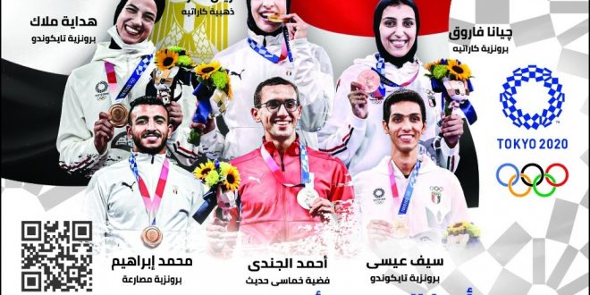 البريد المصري يصدر بطاقة تذكارية لأبطال مصر في أُولمبياد طوكيو