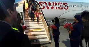 تقليد جديد في استقبال أول رحلة طيران سويسرية بشرم الشيخ بعد توقف 5 سنوات