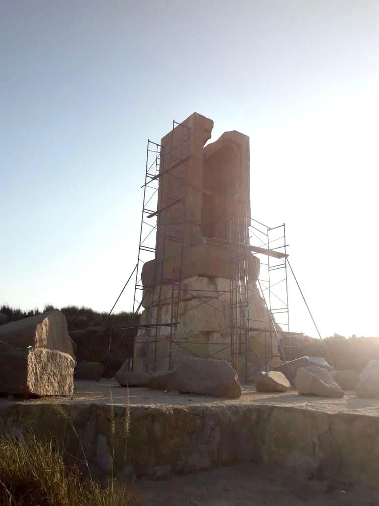 الأعلى للآثار يبدأ أعمال درء الخطورة عن ناووس تل الربع لعدم استقرار حالتة