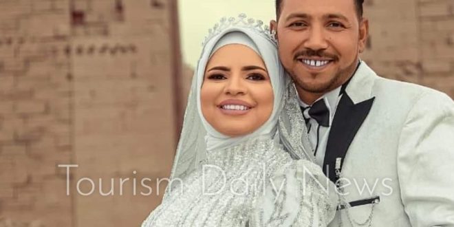 شيماء ومحمود أول جلسة "سيشن" لعروسين في طريق الكباش عقب افتتاحه