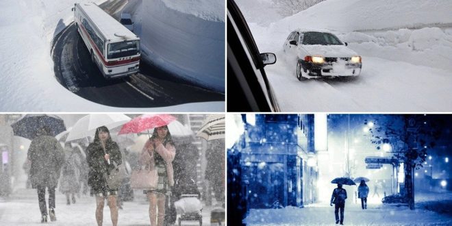 الثلوج تتساقط على العاصمة اليابانية وإلغاء عشرات الرحلات وضغوط في الكهرباء
