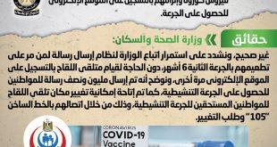 وقف الرسائل لمتلقي الجرعة التنشيطية من لقاح كورونا وإلزامهم بالتسجيل شائعة