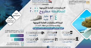 34 مليار جنيه استثمارات موجهة لمطروح بخطة 21/2022 بزيادة 129%