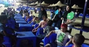 أمسية توعوية للمواطنين المترددين على شاطئ منتجع العائلات بالبحرالأحمر