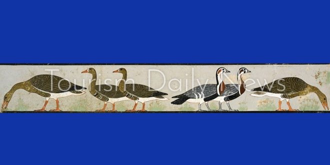 أوز ميدوم قطعة جدارية تمثل جزءًا من جدار مقبرة الأمير نفرماعت وزوجته إتيت