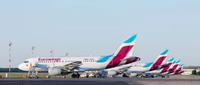 إضراب طياري يورو وينغز الألمانية يلغى مئات الرحلات الجوية وشلل في دوسلدورف