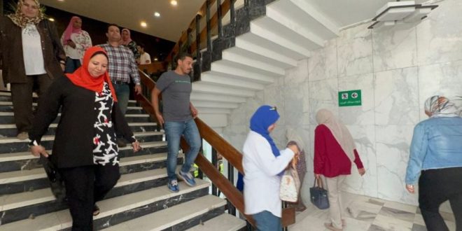 تجربة طوارئ و اخلاء بالشركة المصرية القابضة للمطارات والملاحة الجوية