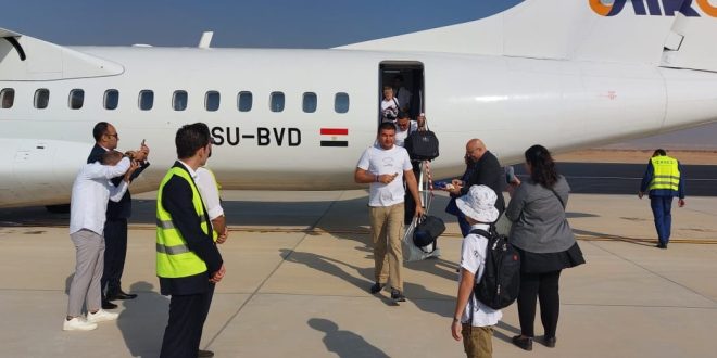 مطار سفنكس يستقبل أولى الرحلات الجوية القادمة من شرم الشيخ