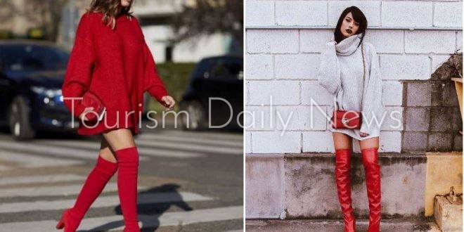 عودة البوت الأحمر الطويل لإعتلاء عرش الموضة العالمية في هذا الشتاء