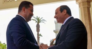 الرئيس المصري عبدالفتاح السيسي يستقبل رئيس الوزراء العراقي