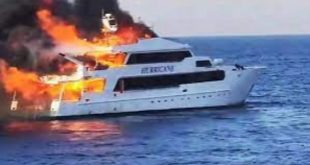 يورونيوز : فقدان 3 سياح بريطانيين في حريق يخت بمرسى علم