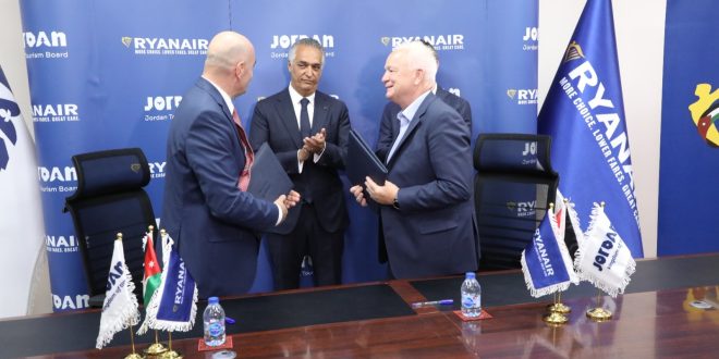 الأردن : اتفاقية هيئة تنشيط السياحة وطيران راين إير ممتدة حتى 2028