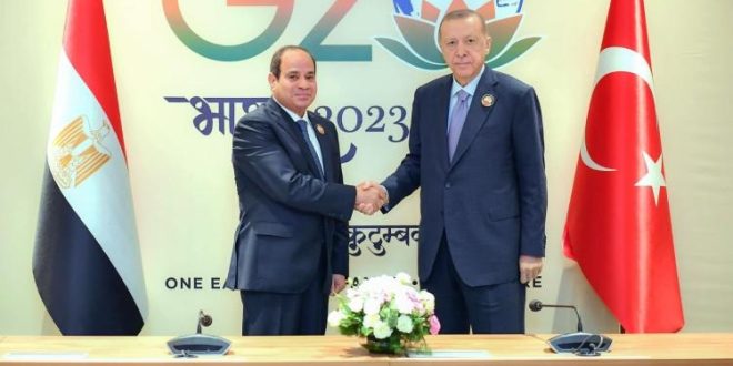 الرئيس عبد الفتاح السيسي ونظيره التركي رجب طيب أردوغان