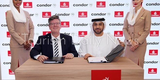 طيران الإمارات وكوندور توقعان اتفاقية تسمح السفر لـ 70 وجهة بتذكرة واحدة