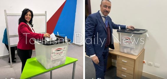 قيادات وزارة السياحة والآثار يدلون بأصواتهم فى الانتخابات الرئاسية