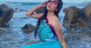 طالبة بالفنون التطبيقية تقدم مشروع تخرج فستان من الشعاب المرجانية والصدف