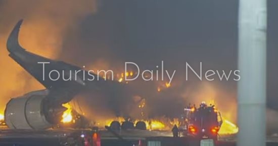 اصطدام طائرة باليابان يلغي 400 رحلة جوية من وإلى مطار هانيدا