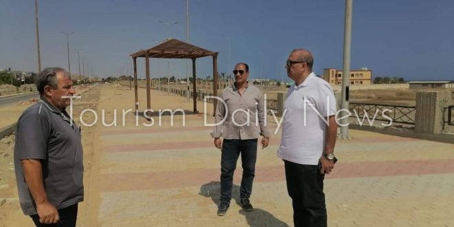 مرسى علم تضع اللمسات النهائية للمرحلة الأولى من الممشى السياحى بشارع 1