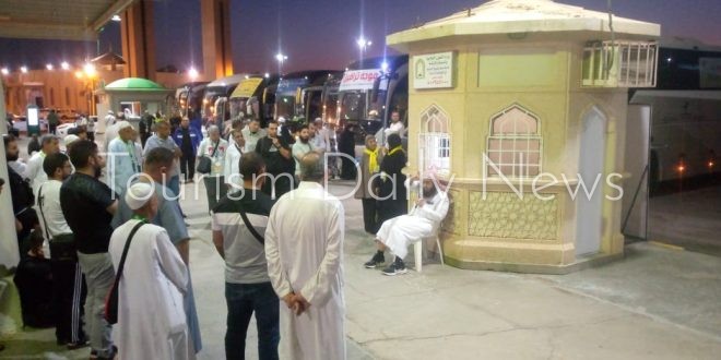 وصول آخر رحلات الحج السياحي البري للأراضي السعودية وانهاء اجراءات تسكينهم