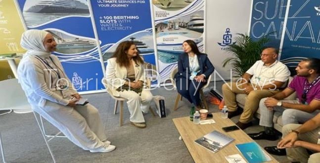 جناح هيئة قناة السويس في معرض موناكو لليخوت يستقبل السفيرة هايدي سري