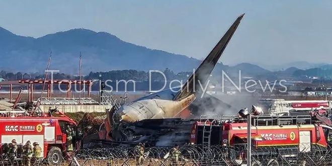 فيديوهات مرعبة لتحطم الطائرة الكورية وأعداد الضحايا ترتفع إلى 179 قتيلاً