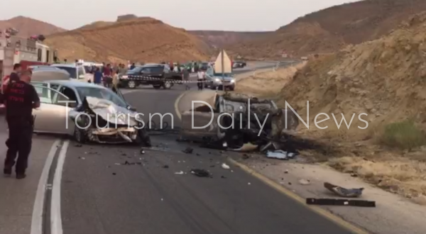 حادث تصادم على طريق البحر الميت