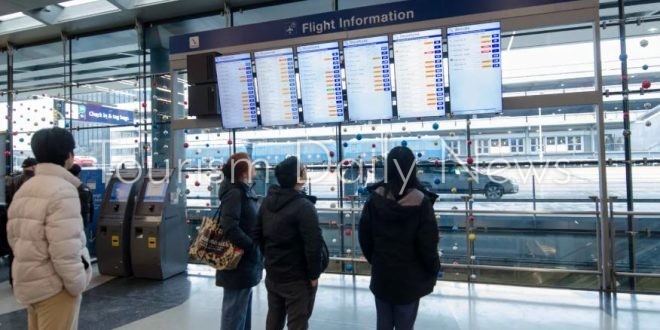 إلغاء 3 ألاف رحلة طيران وتأخر الألاف بسبب العواصف في الولايات المتحدة