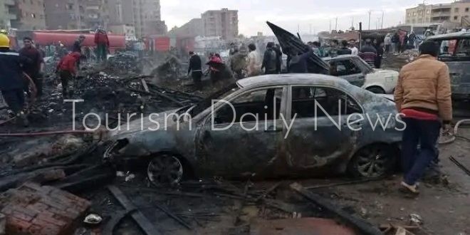 النيران تلتهم 15 سيارة في الخصوص بسبب حريق هائل في إحدى الجراجات