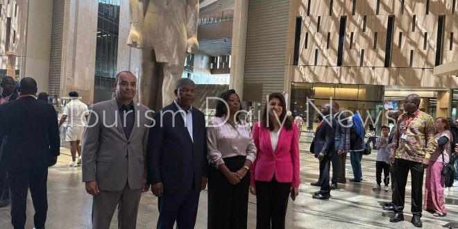 المتحف المصري الكبير يستقبل رئيس أنجولا الرئيس الحالي للإتحاد الأفريقي