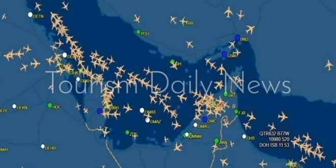 زحام في مسارات الطيران فوق 3 دول خليجية بسب شبح الحرب الهند بين وباكستان