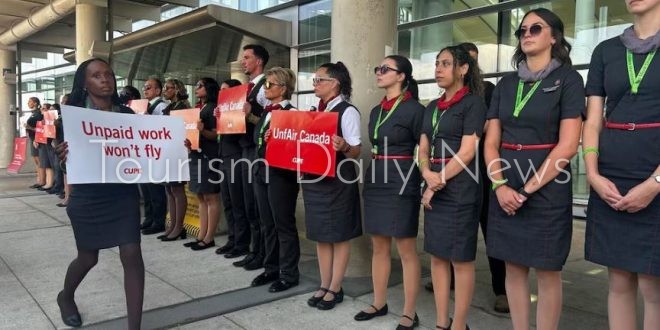 إضراب مضيفات الطيران في إير كندا
