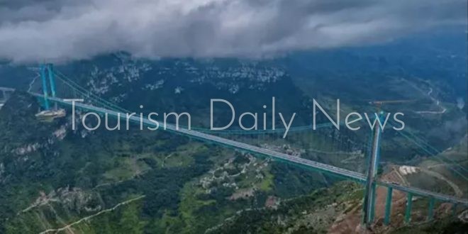 الصين تجري تجارب على جسر غو جيانغ العظيم الأعلى في العالم وقوة تحمله