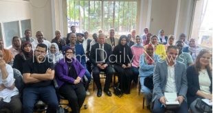 خلال الجلسة الافتتاحية للدورة التدريبية حول دور الاعلام في بناء السلام والتعايش