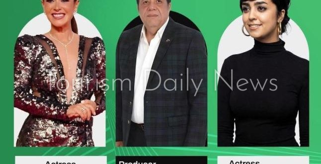 بسمه وعاطف عبد اللطيف ومريم أعضاء لجنة تحكيم الفيلم العربي بمهرجان القاهرة