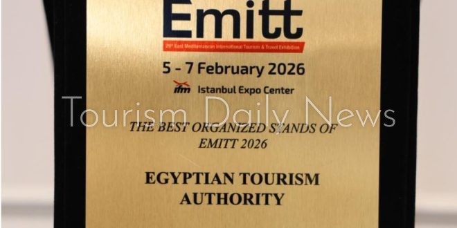 جناح مصر بمعرض EMITT السياحي يحصد جائزة أفضل جناح من حيث التصميم