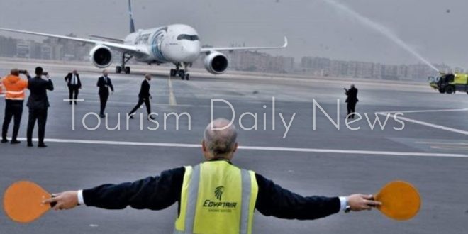 مطار القاهرة يستقبل أول طائرة إيرباص A350-900 وتنضم لأسطول مصر للطيران