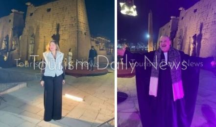 يسرا وخالد الصاوي يضيئان معبد الأقصر بجولة فنية تعيد الأضواء لقلب الحضارة