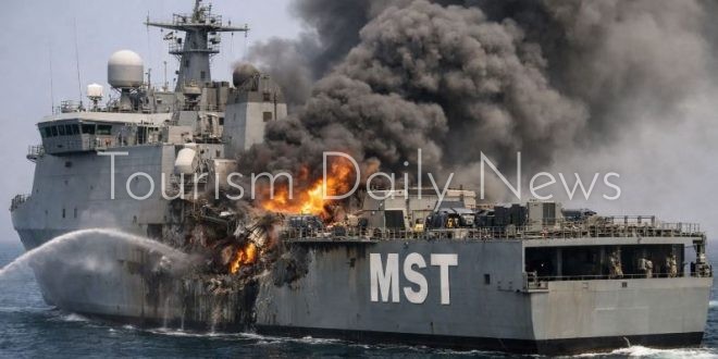 الحرس الثوري الإيراني يعلن استهداف سفينة دعم قتالي أمريكية في الخليج