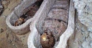 فتح خندق يحتوي على 3 غرف مبنية من الحجر الجيري بالبهنسا